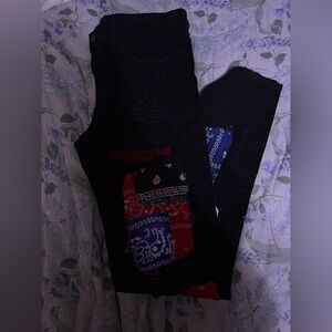 Rockstar Original Black bandanna, patch jeans